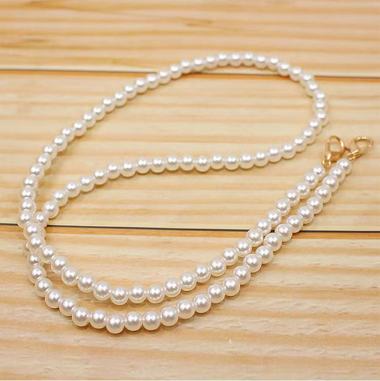 Lady Hand Bag Chain Bags White Pearl Chain