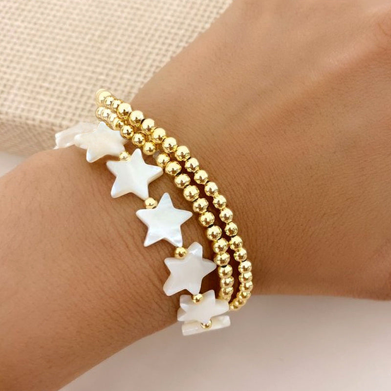 Shell Pentagram Elegant Bead Elastic Bracelet