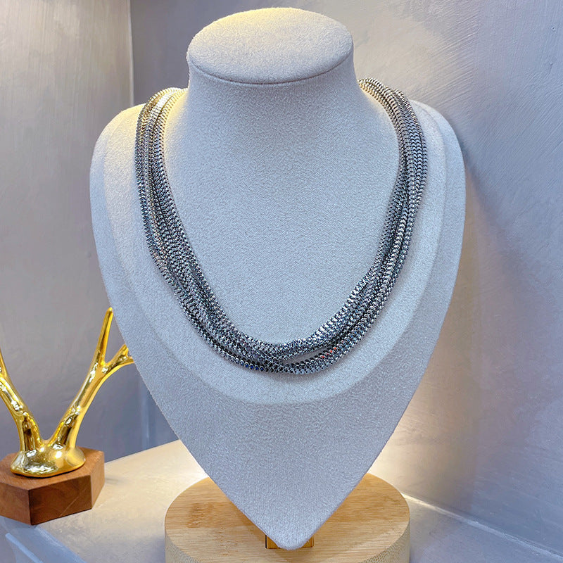 Exaggerated Punk Multi Layered Chain Layered Necklace