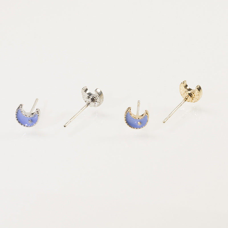 Star Moon Stud Earrings Set