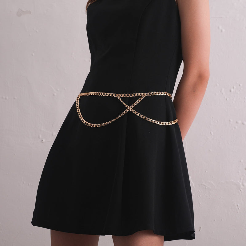 Women Simple Body Jewelry Multi-Layered Chain Body Belt Chain