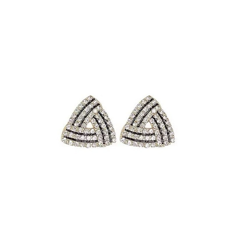 Rhinestone Triangle Stud Earrings