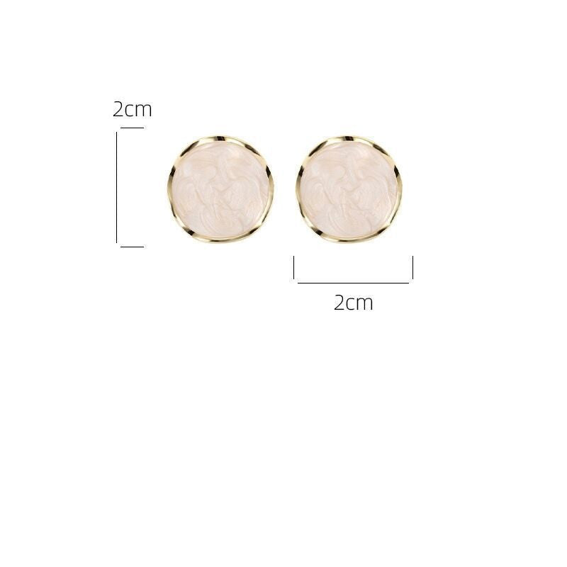 Enamel Green Round Glazed Earrings