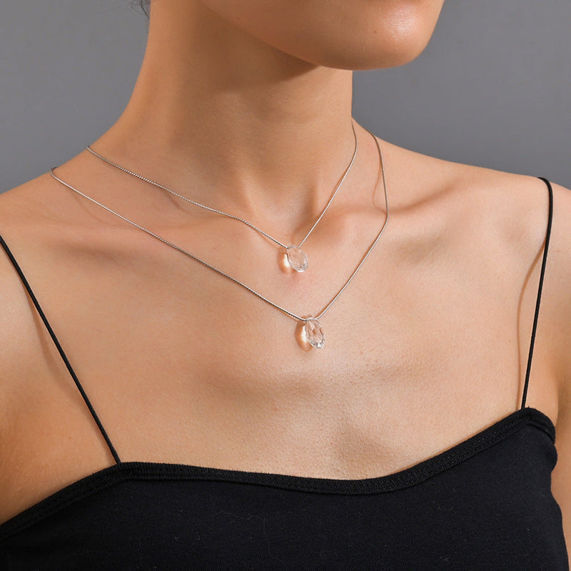 Glass Water Drop Necklace