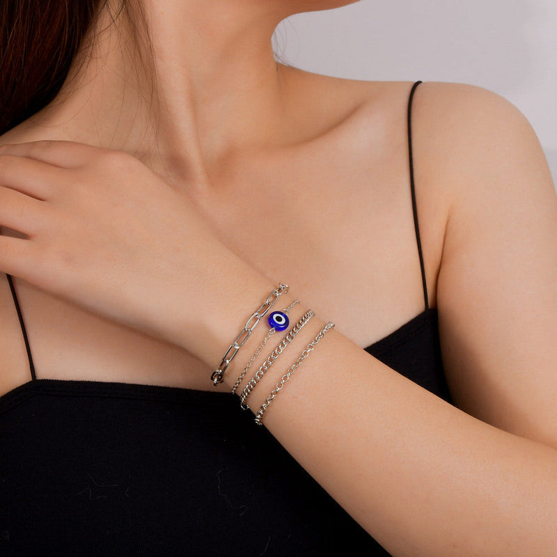 Evil Eyes Chain Bracelet Set