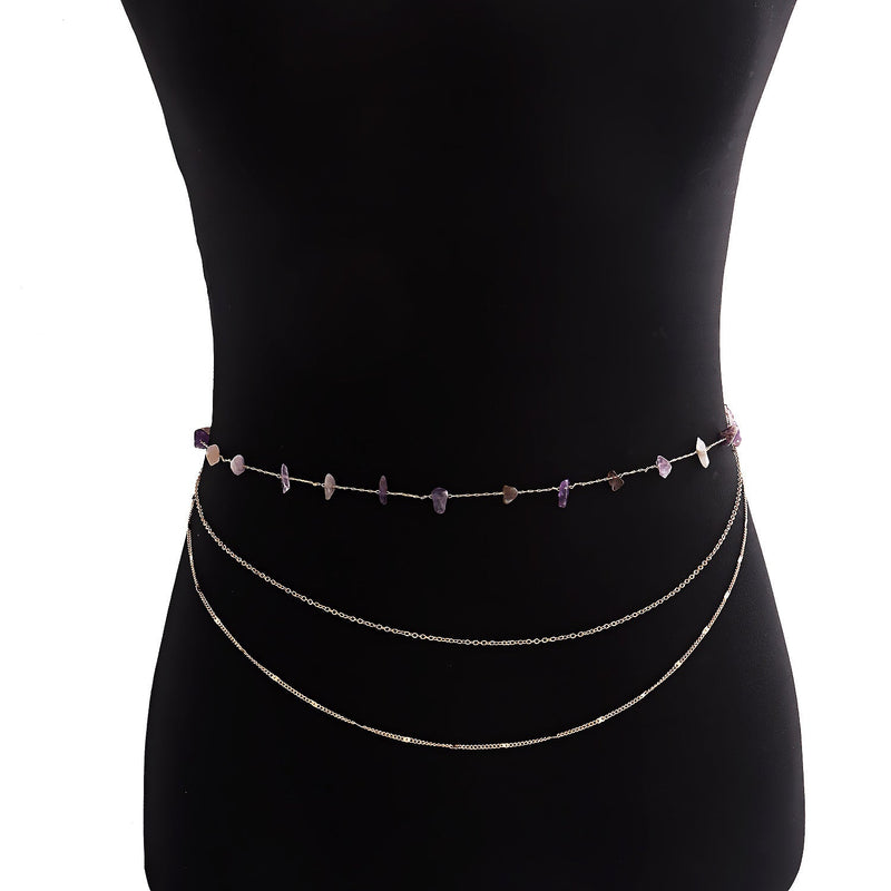 Waist Beads Belly Body Chain Double Layer Rhinestone Chain Jewelry