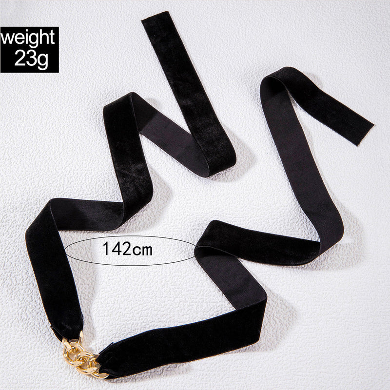 Long Lace-up Chain Necklace Jewelry