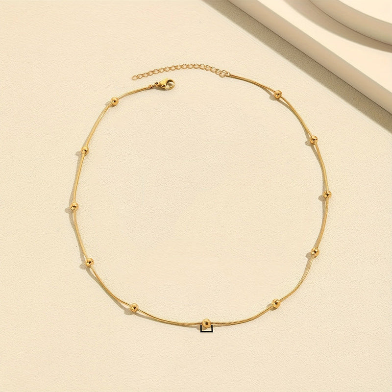 Beads Snake Bone Chain Necklace for Women