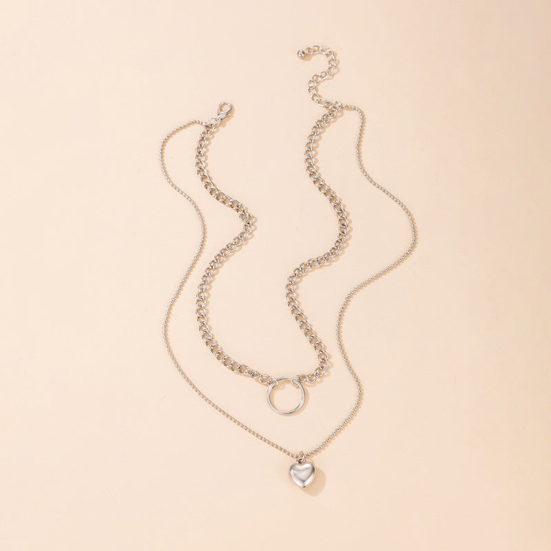 Heart Layered Chain Necklace for Women