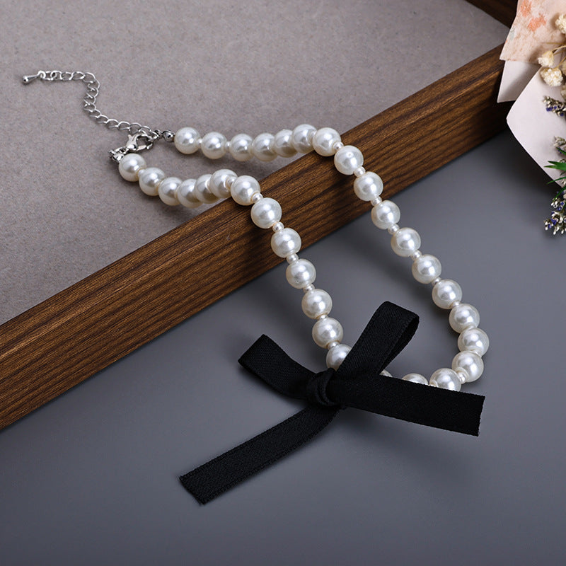 Black Ribbon Choker Necklace for Women