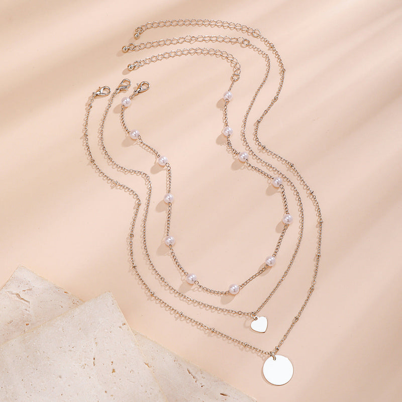 Coin Pendant Chain Necklace Long Multilayer