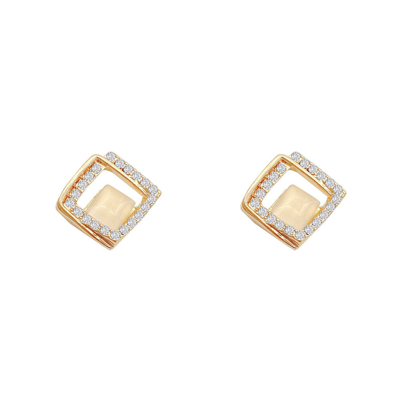 Opal Earrings Geometric Square