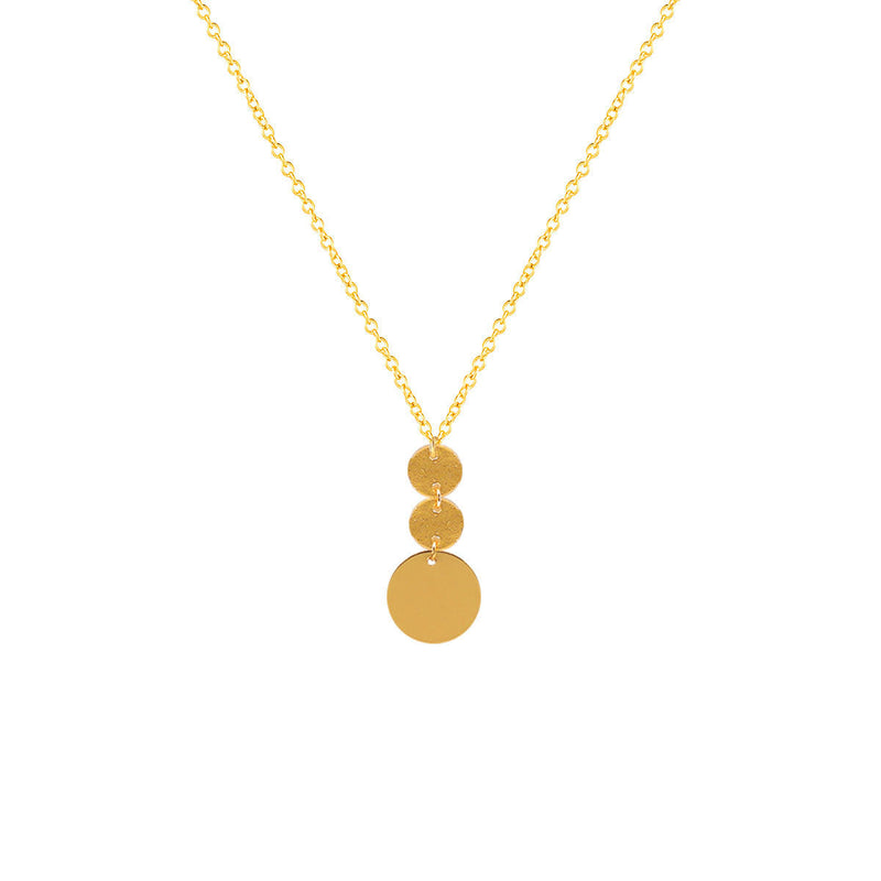 Long Disc Pendant Necklace