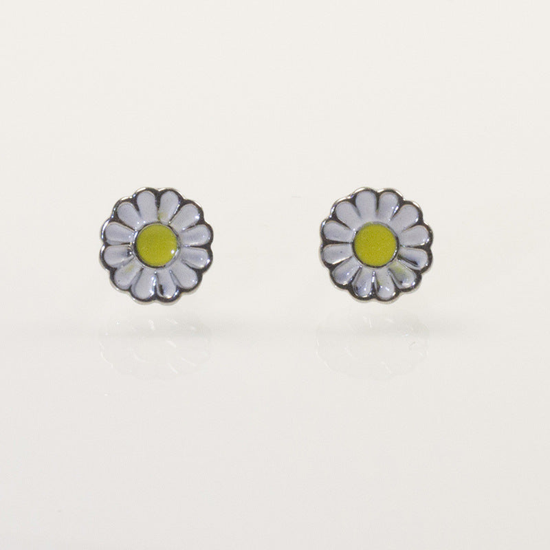 Enamel Daisy Stud Earrings