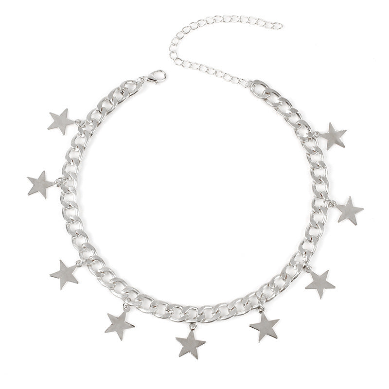 Star Charms Cuban Chain Necklace Jewelry
