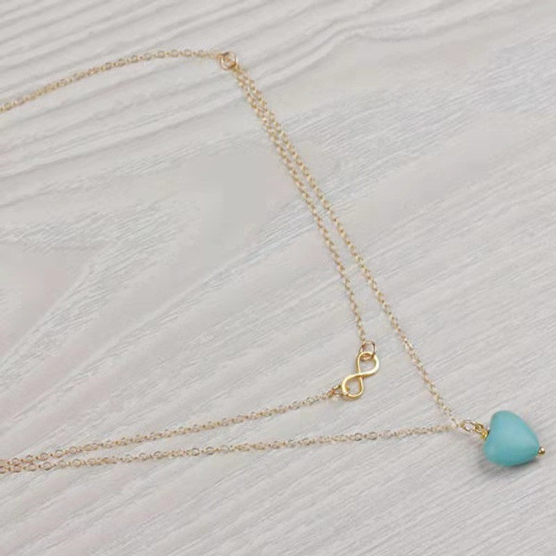 Natural Stone Heart Necklace