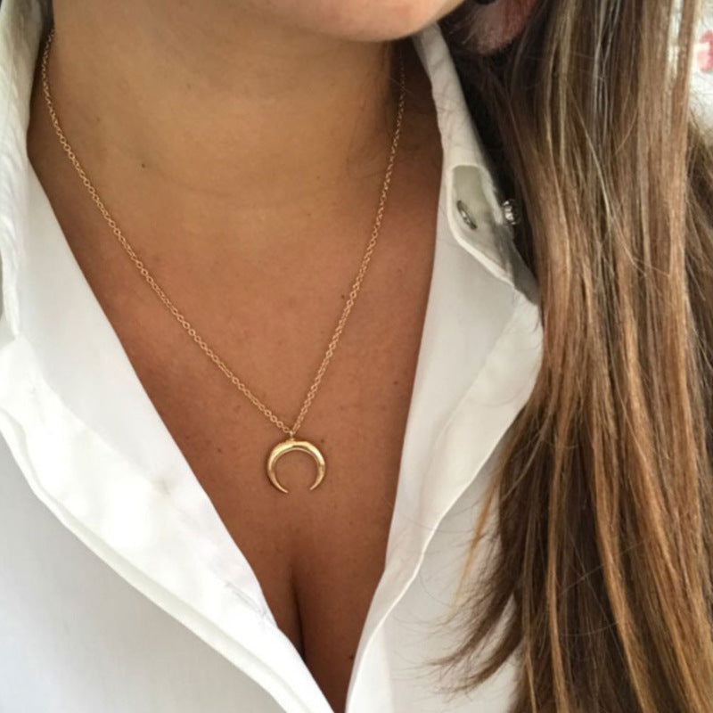 Horn Pendant Charms Necklace