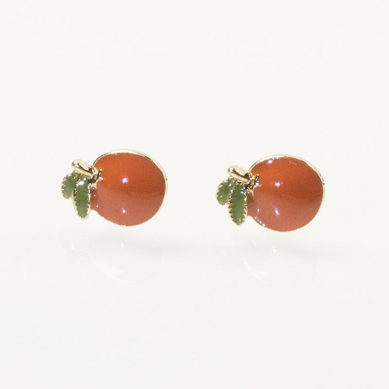 Orange Cartoon Fruit Stud Earring