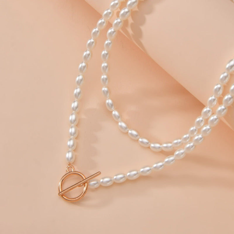 Vintage Women Baroque Pearl Necklace Exaggerated White Faux Choker