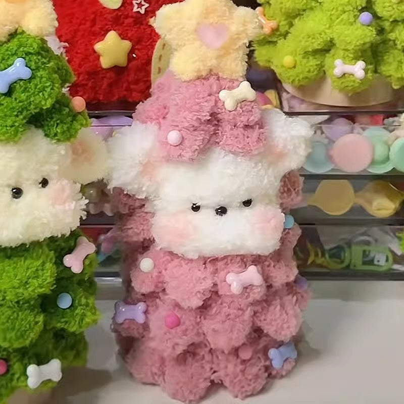 Christmas Tree Coral Fleece Twisted Stick Puppy Gift Diy Material