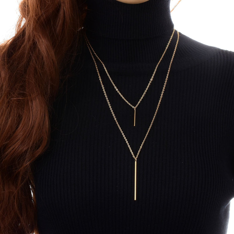 Layered Chain Jewelry Choker Necklace