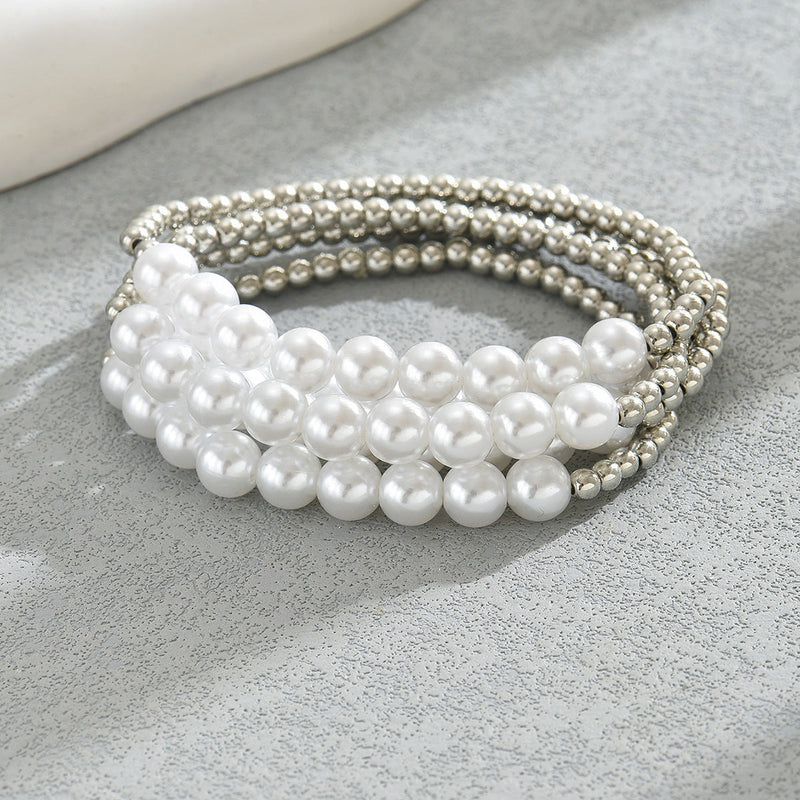 Pearl Stretch beaded Bracelet Set