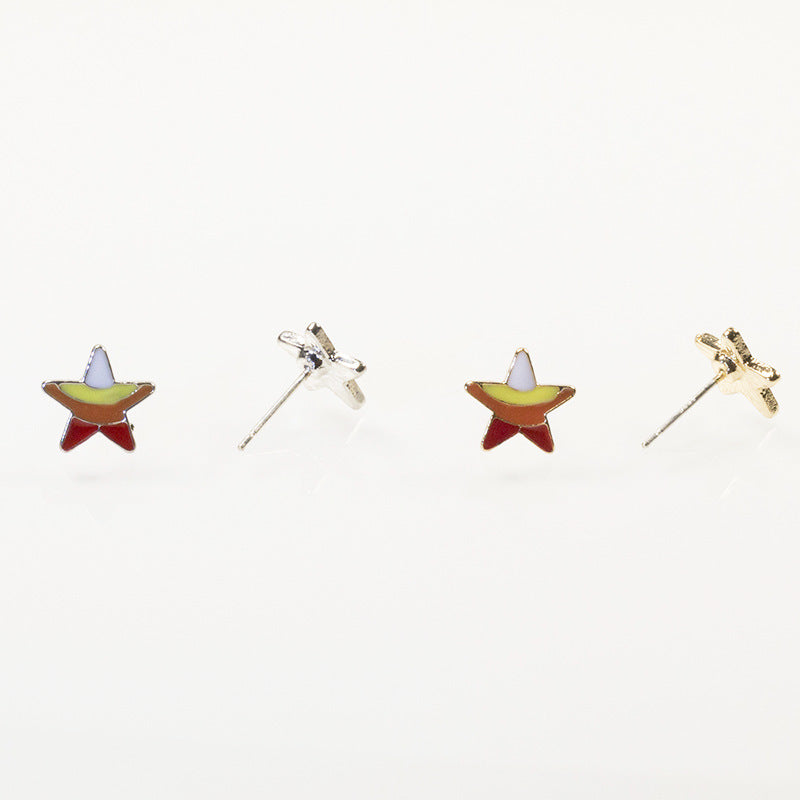Ice cream star stud earrings set