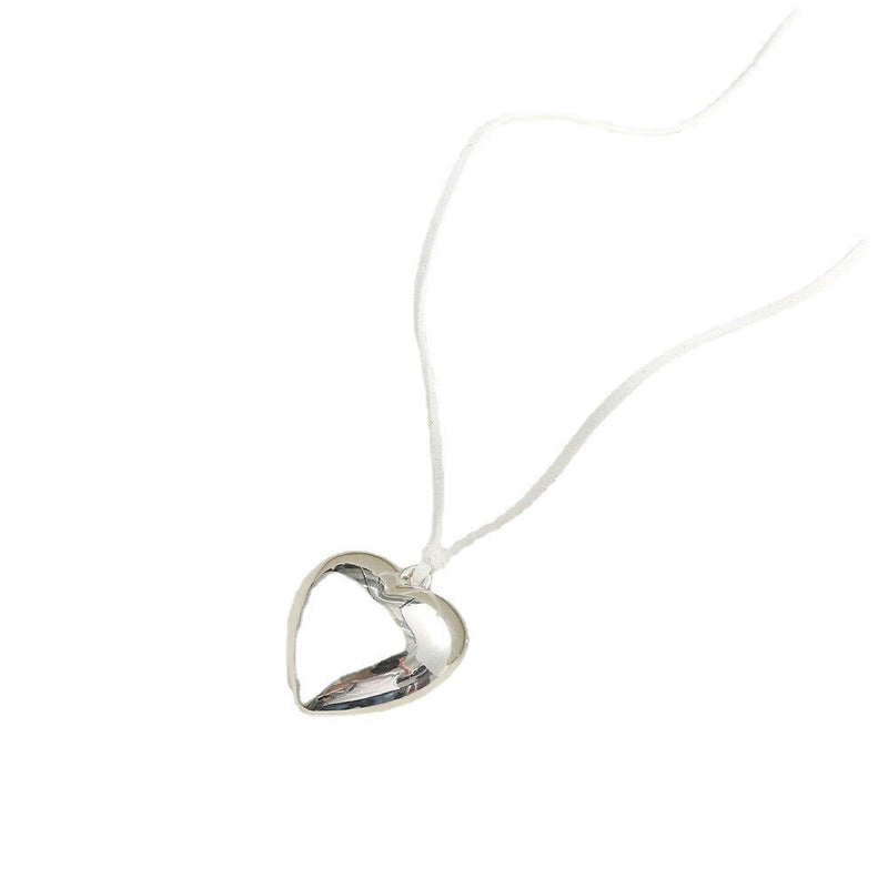 Wax Line Bowknot Beloved Heart Necklace