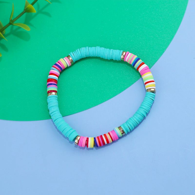 Polymer Clay Beads Bracelet Multicolor