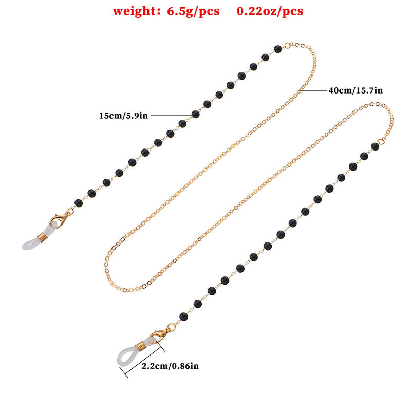 Simple Fashion Black Bead Glasses Chain