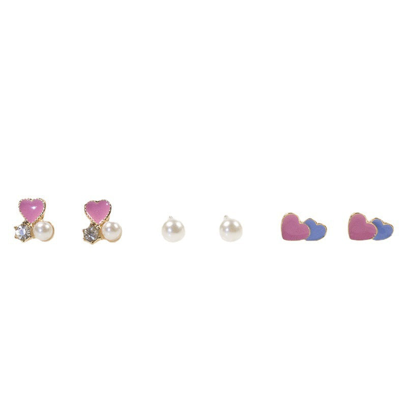 Love stud earrings set