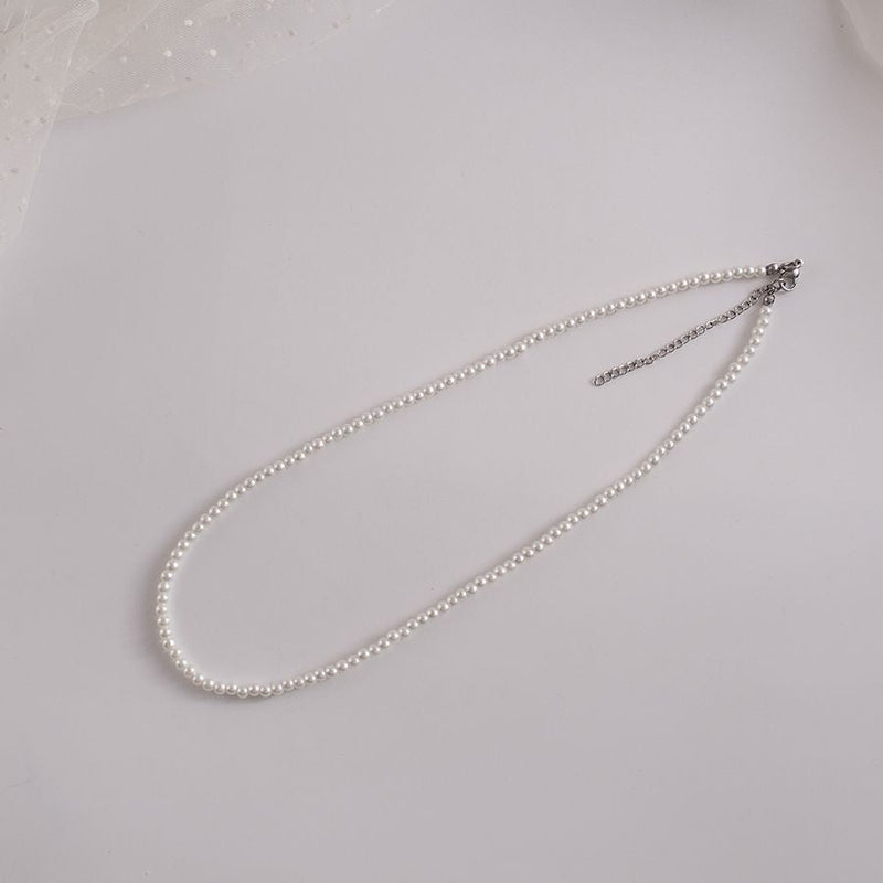 Elegant Faux White Glass Pearl Necklace Wedding Brida