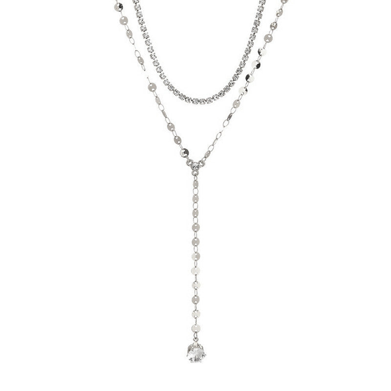 Layered Disc Long Necklace