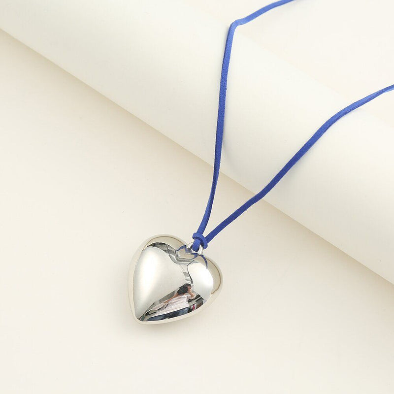 Wax Line Bowknot Beloved Heart Necklace