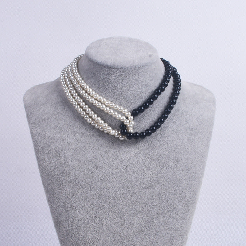 Multi-layer White Imitation Pearl Necklace