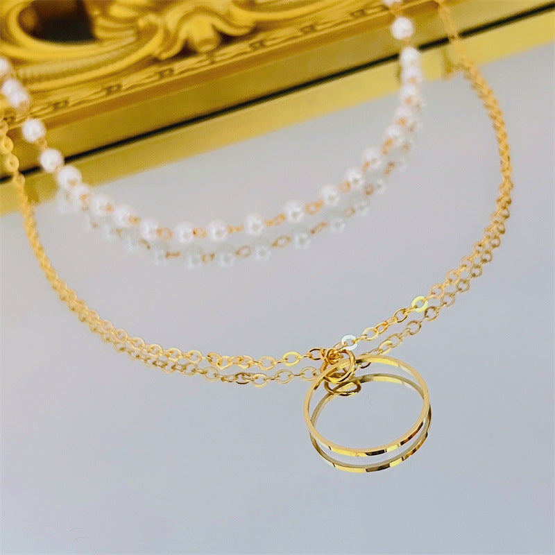 Multi-layer Pearl Chain Boho Charm Necklaces