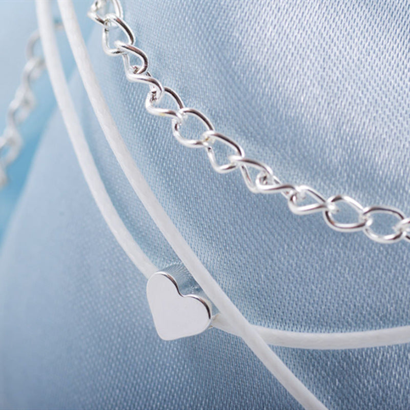 Beach Love Heart Multi-layer Anklet Jewelry