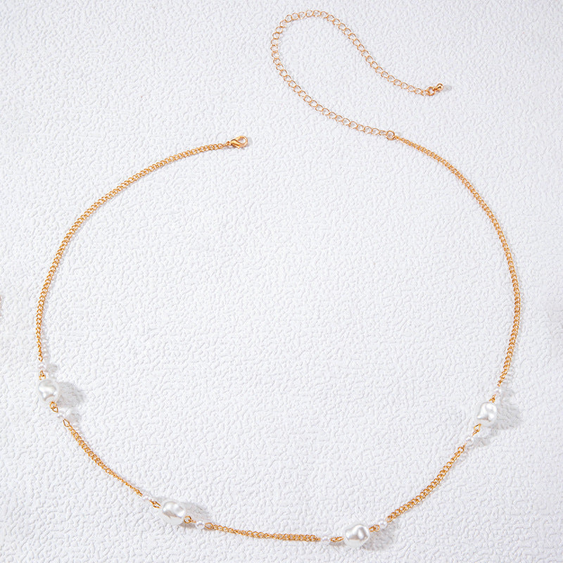 Retro Pearl Round Beaded Body Chain for Women