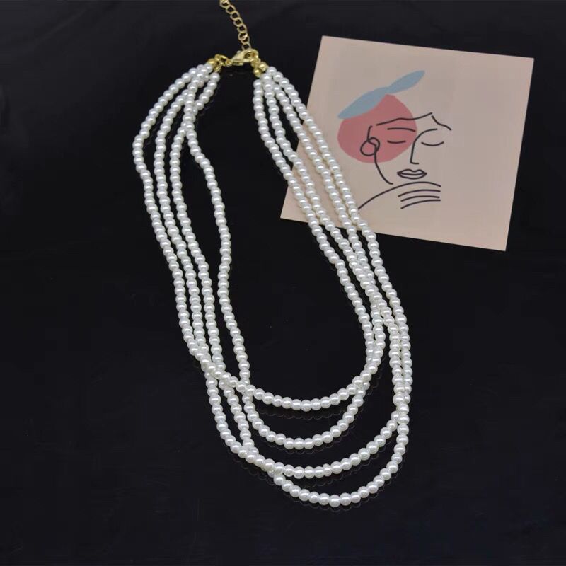Retro Multilayered Pearl Necklace Baroque Beautiful