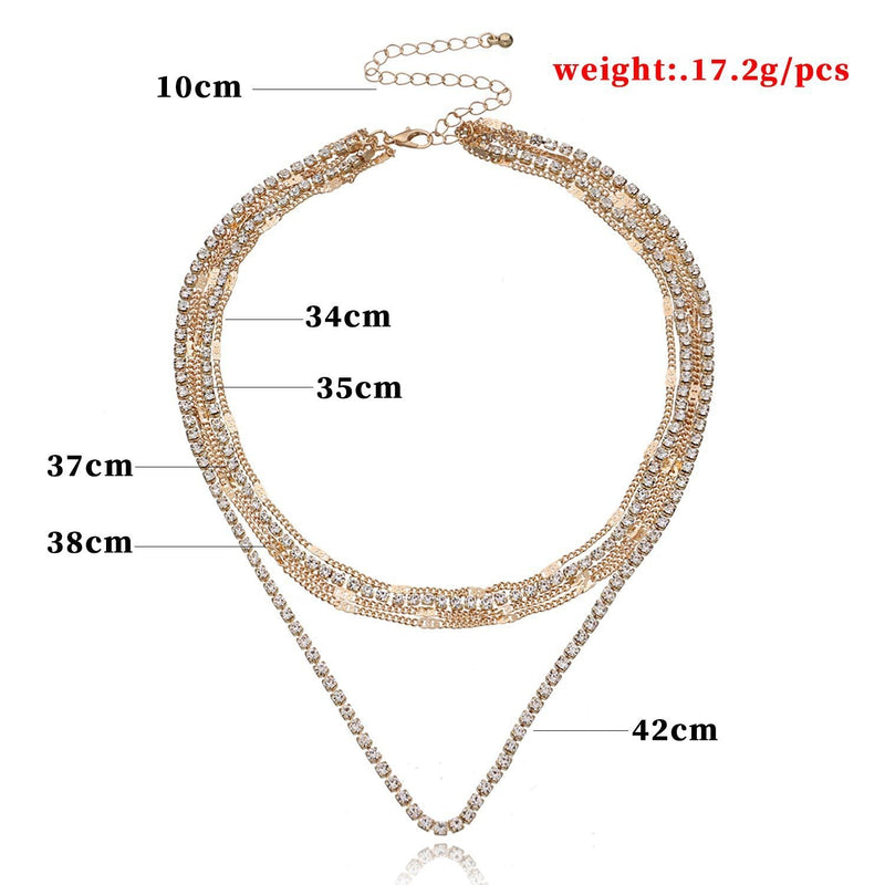 Stone Chain Layer Chain Necklace