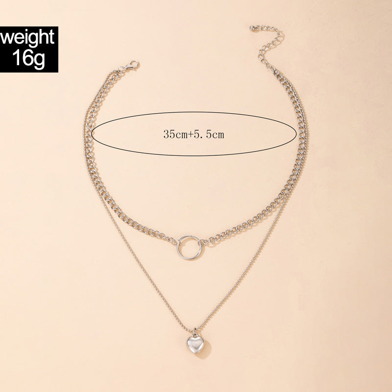 Heart Layered Chain Necklace for Women