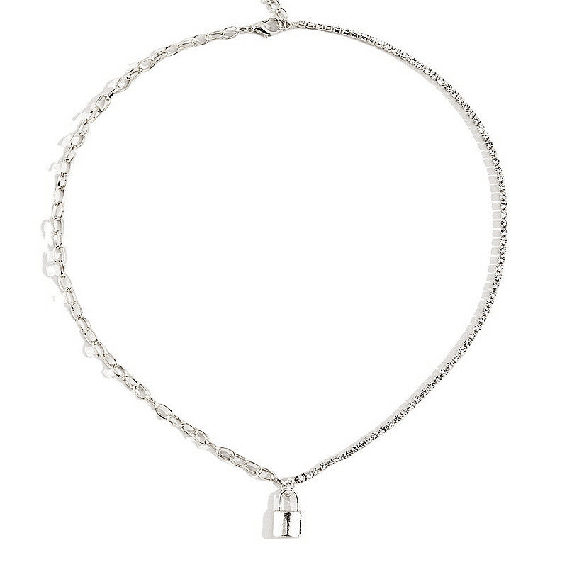 Cuban Chain Lock Pendant Necklace