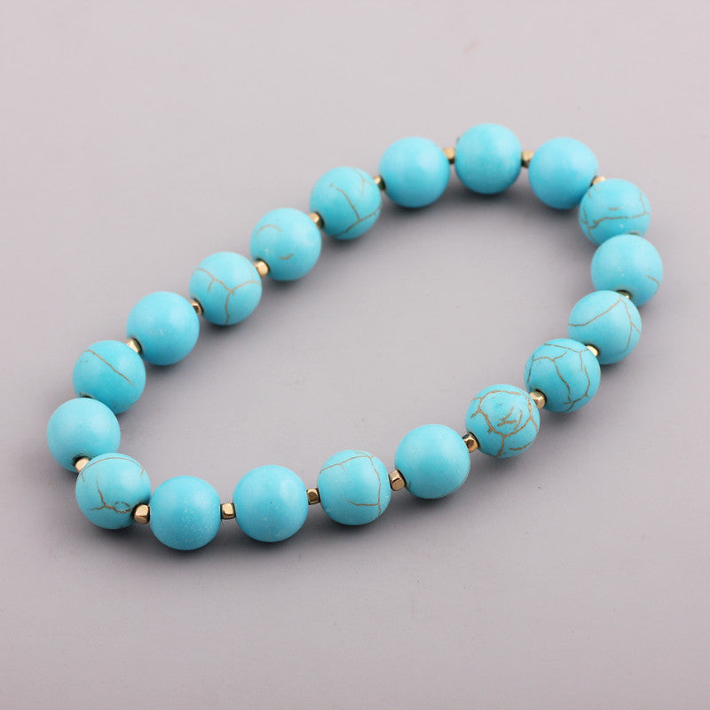 Turquoise Natural Stone Bead Bracelet