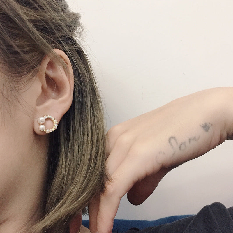 Imitate Pearl Flower Earrings