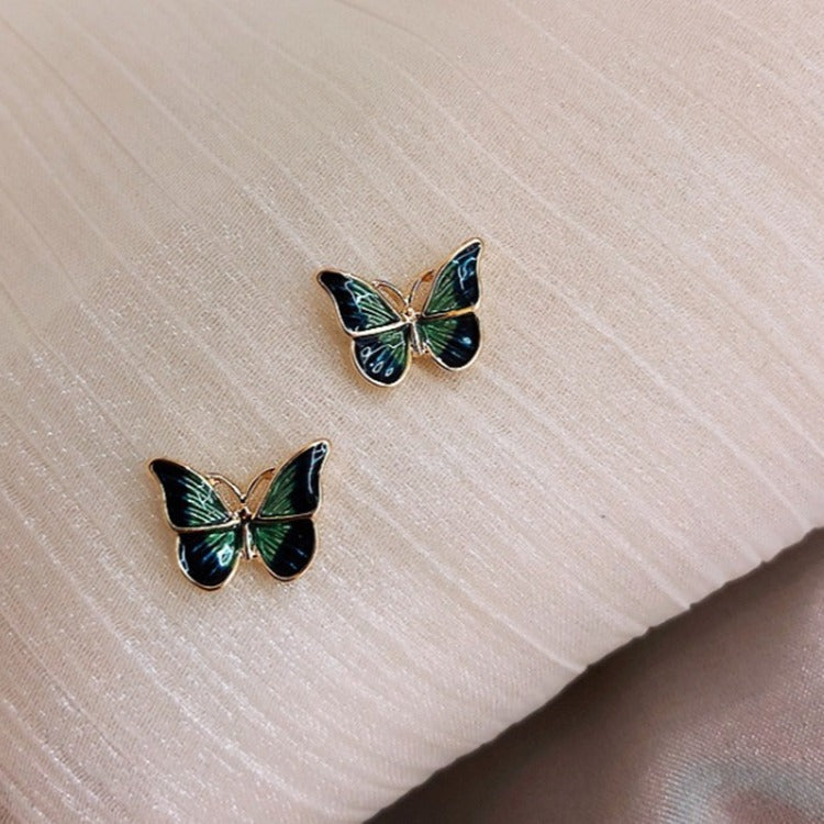 Cute Green Butterfly Earrings