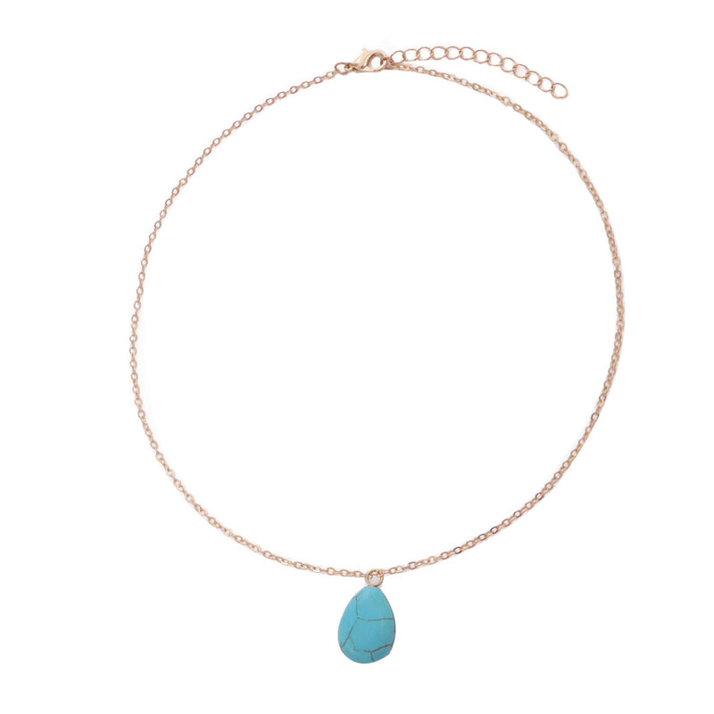 Turquoise Drop Pendant Necklace for Women