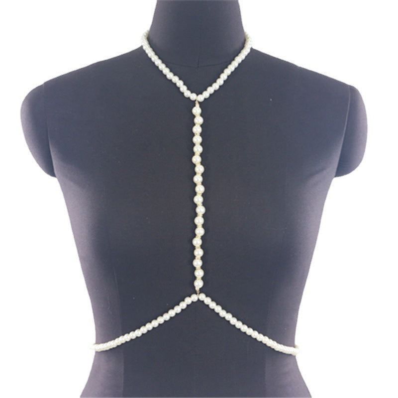 Women sexy pearl body Chain
