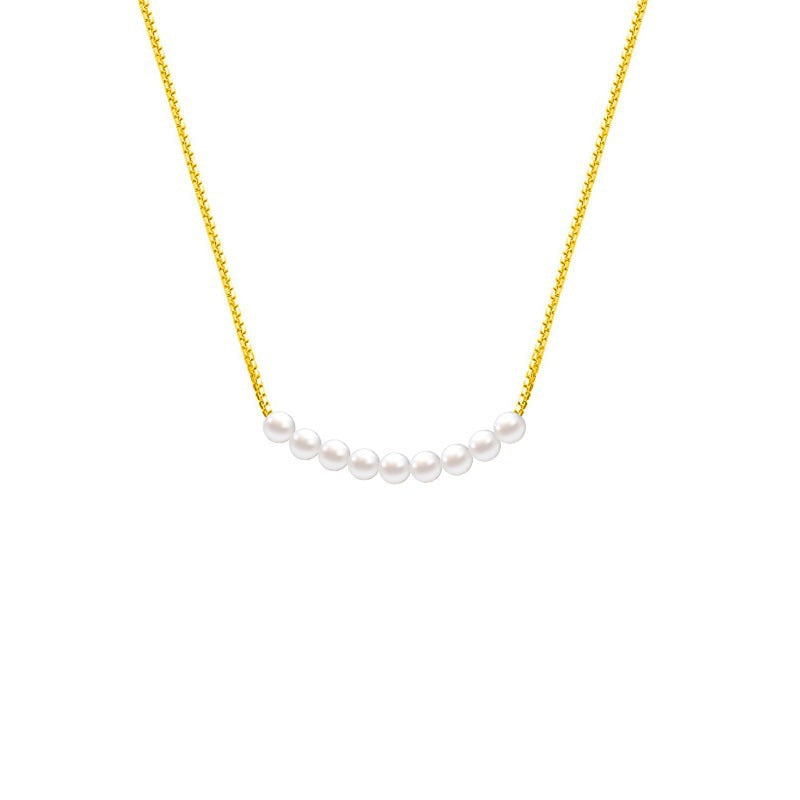 Pearl Pendant Wire Chain Necklace