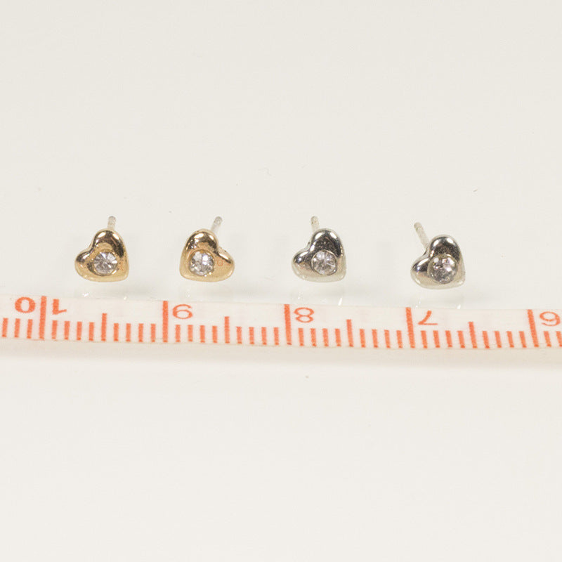 Rhinestone Heart Stud Earring