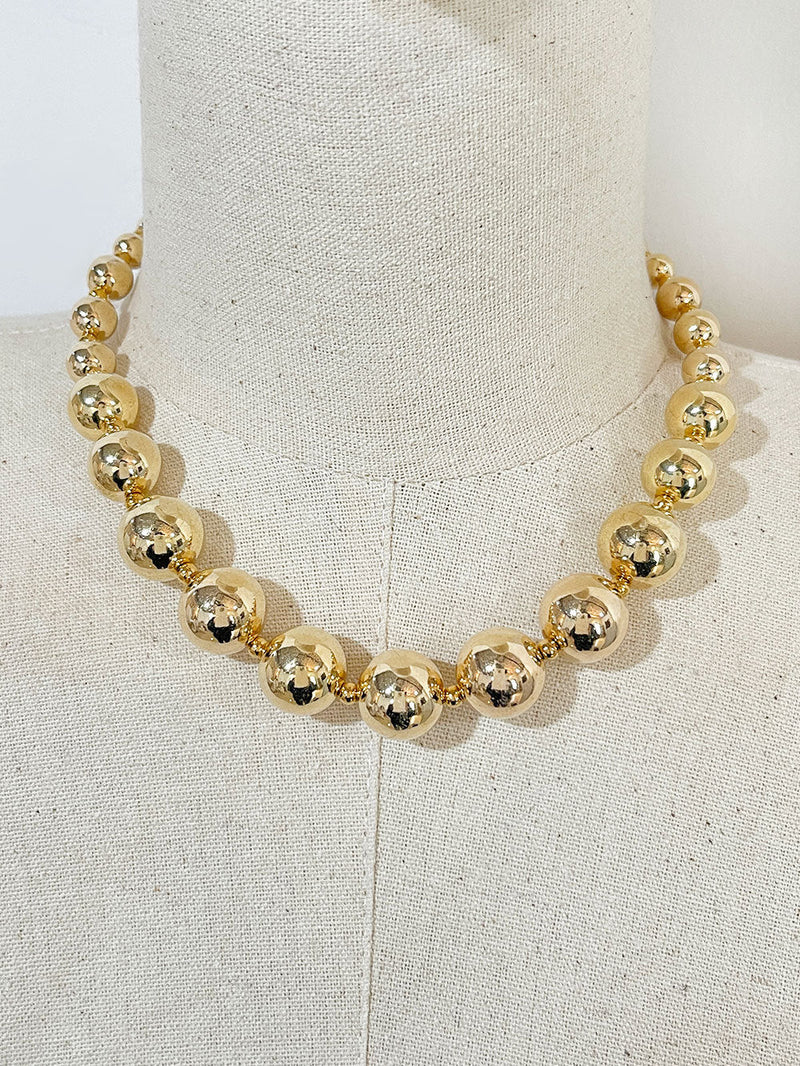 Chunky Big Ball Beads Chain Choker Necklace